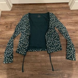 Women’s Teal Ditsy Floral Top with built in Jacket from Arizona Jean Co. size: M